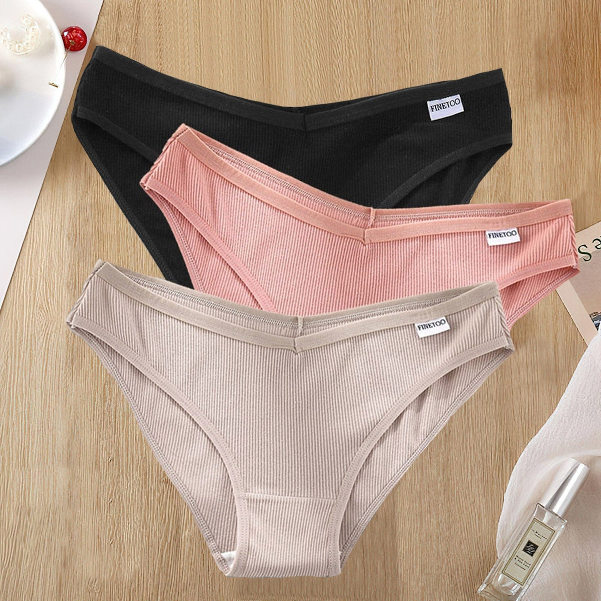 Lively® Underwear & Shapewear Black Pink Beige / M Pack of 3 cotton panties for the price of one | Lively®