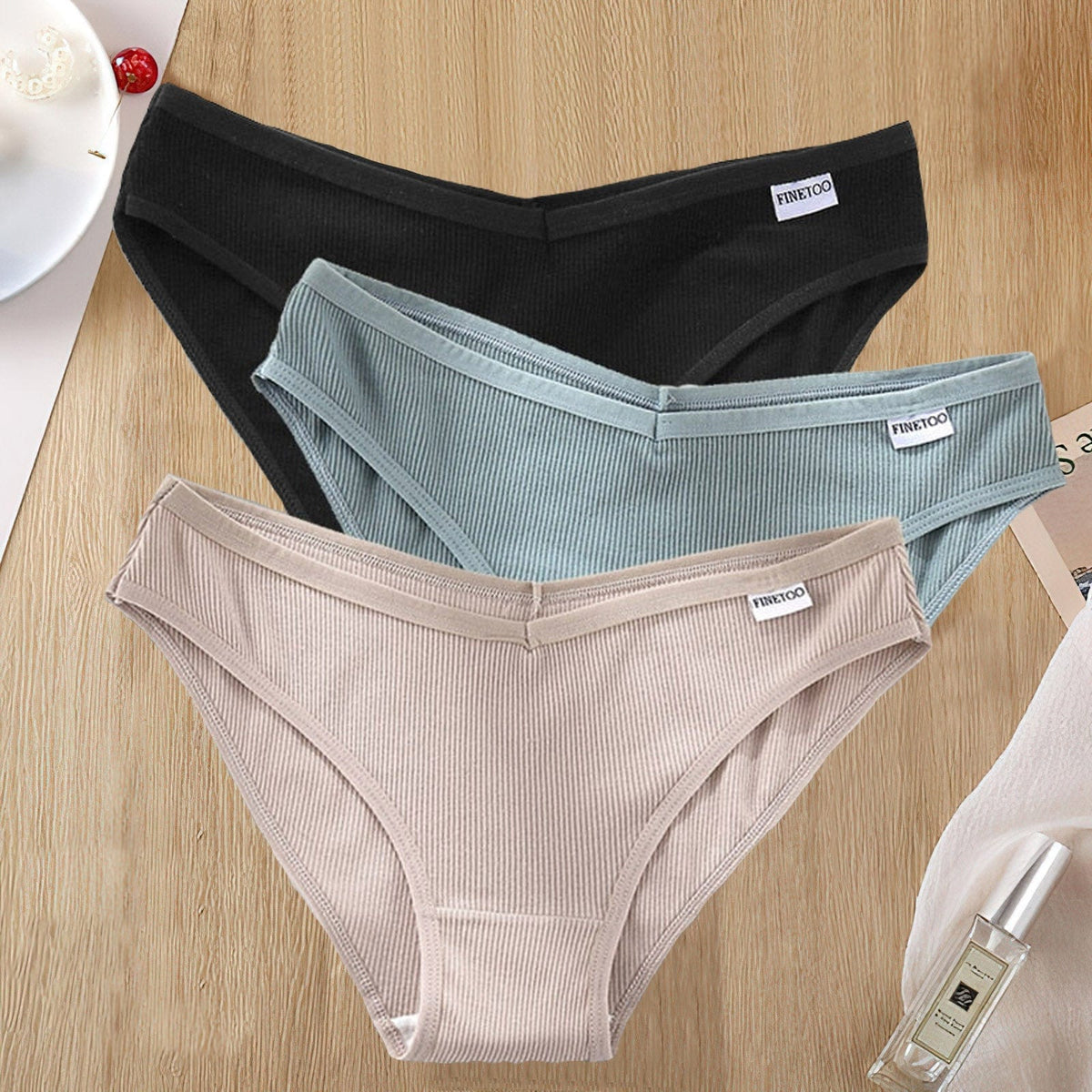 Lively® Underwear & Shapewear Black Green Beige / M Pack of 3 cotton panties for the price of one | Lively®