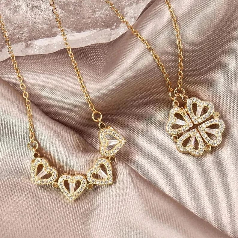Lively® Heart-Shaped Four-Leaf Necklace Pack of 2 | Lively®