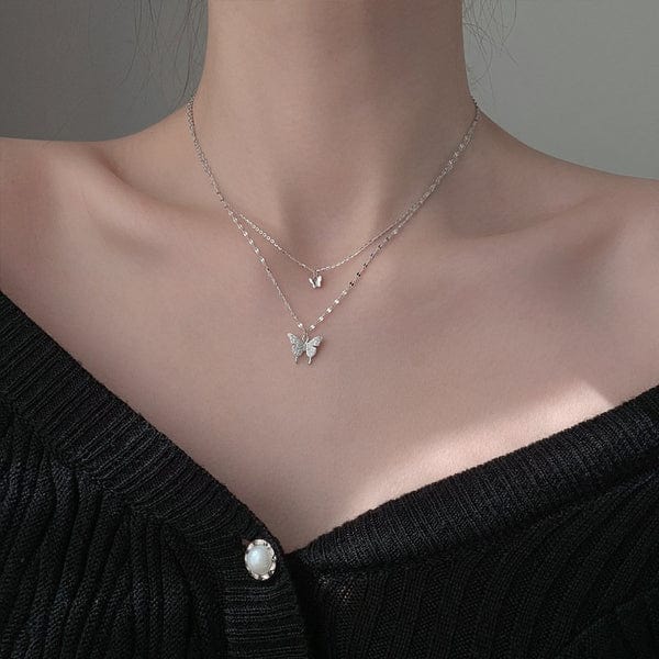 Lively® 925 Silver Necklaces Double Butterfly Necklace | Lively®