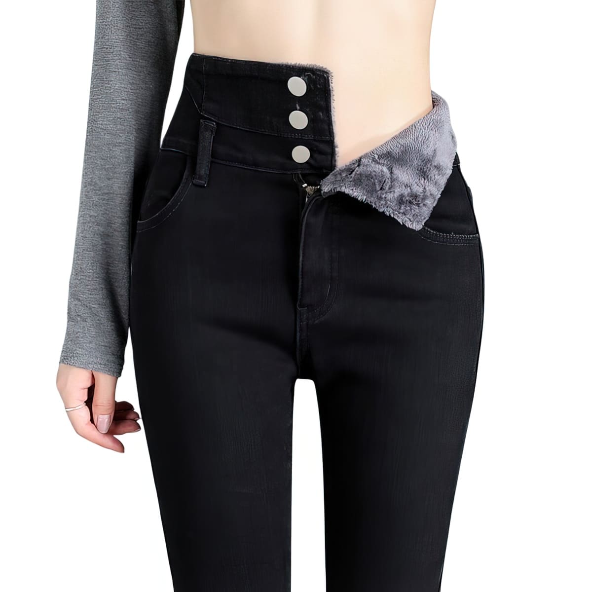 Lively® Autumn & Winter Clothing Black / 32 Fleece Wool Jeans | Lively™