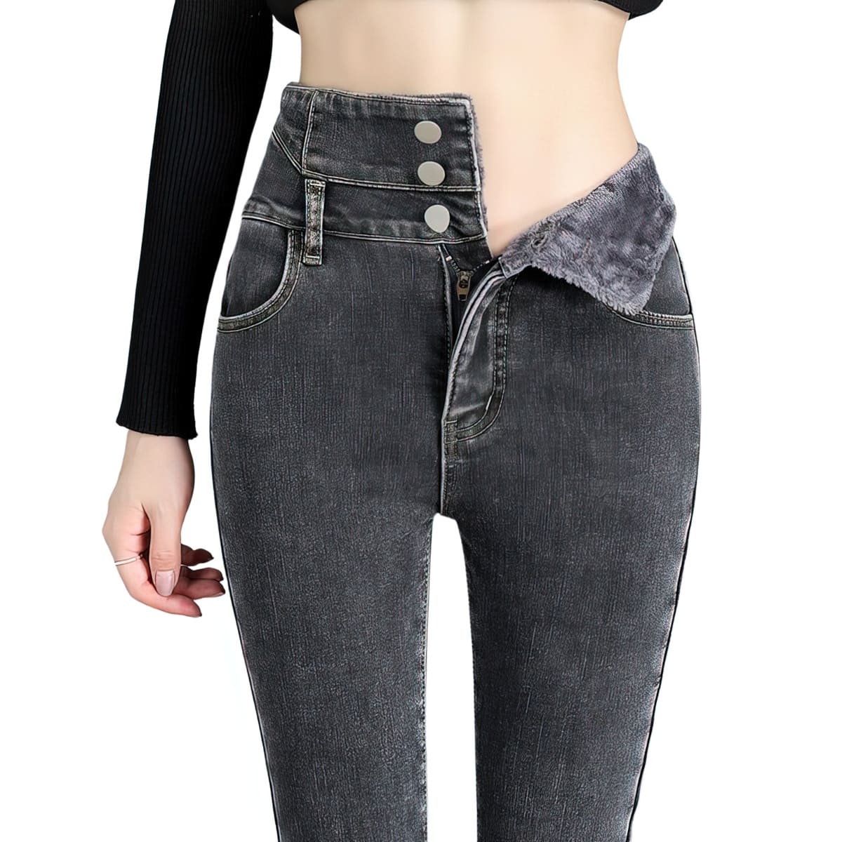 Lively® Autumn & Winter Clothing Dark Grey / 32 Fleece Wool Jeans | Lively™