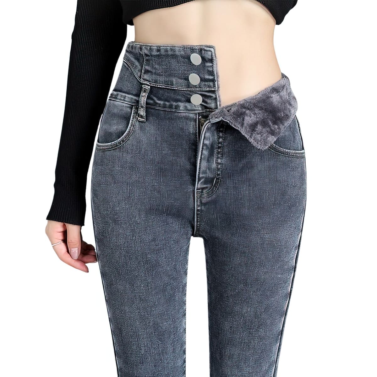 Lively® Autumn & Winter Clothing Blue Grey / 32 Fleece Wool Jeans | Lively™