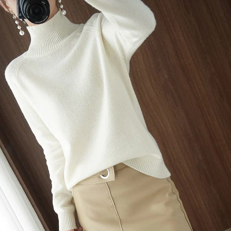 Lively® Autumn & Winter Clothing White / S Cashmere Turtleneck | Lively®