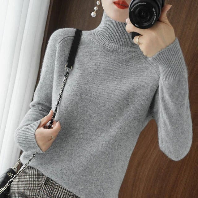 Lively® Autumn & Winter Clothing Gray / S Cashmere Turtleneck | Lively®