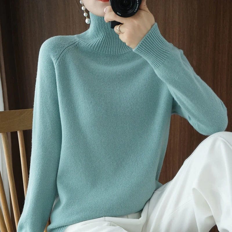 Lively® Autumn & Winter Clothing Green / S Cashmere Turtleneck | Lively®