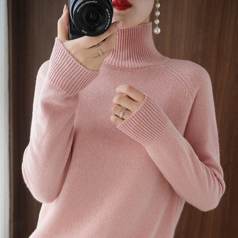 Lively® Autumn & Winter Clothing Pink / S Roll Neck Cashmere | Lively®