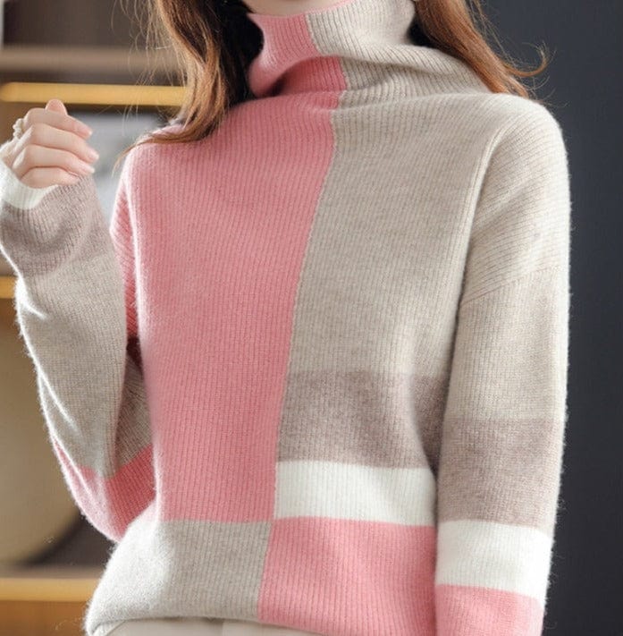 Lively® Autumn & Winter Clothing Pink / S Patterned Cashmere Turtleneck | Lively®