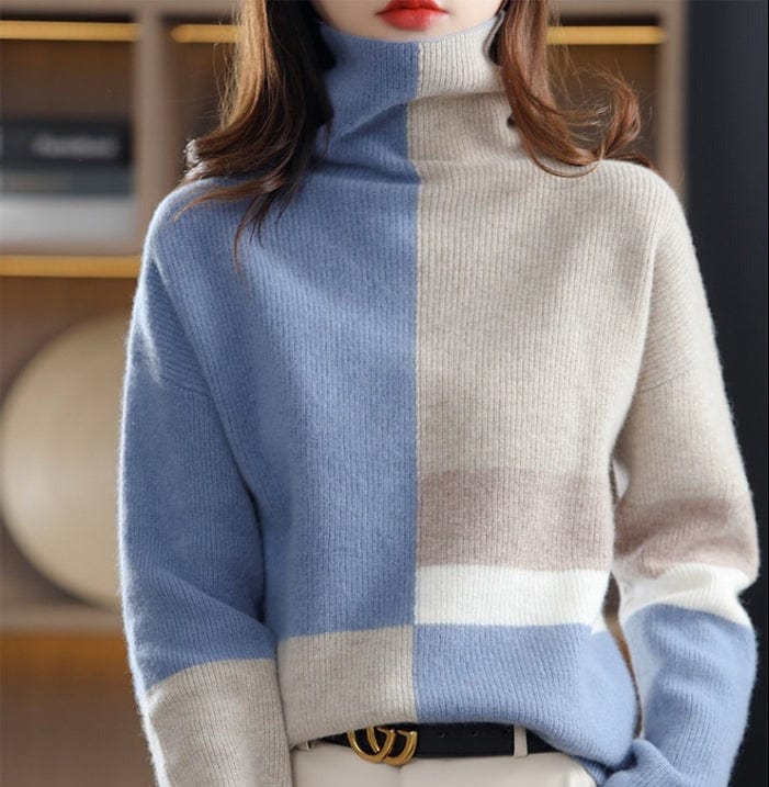 Lively® Autumn & Winter Clothing Blue / S Patterned Cashmere Turtleneck | Lively®