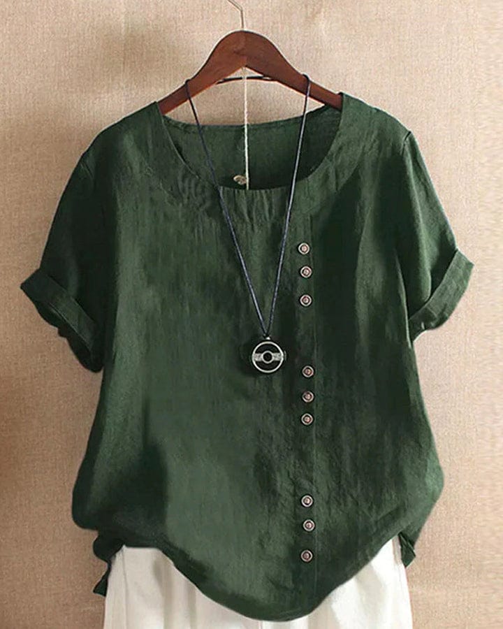 Lively® Summer Clothing Green / S Oversized Button-Up Linen Blouse | Lively™