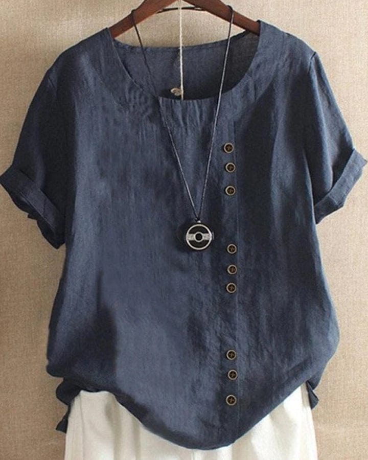 Lively® Summer Clothing Blue / S Oversized Button-Up Linen Blouse | Lively™
