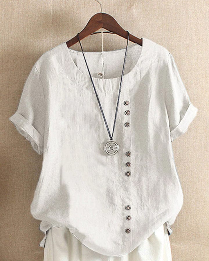 Lively® Summer Clothing White / S Oversized Button-Up Linen Blouse | Lively™