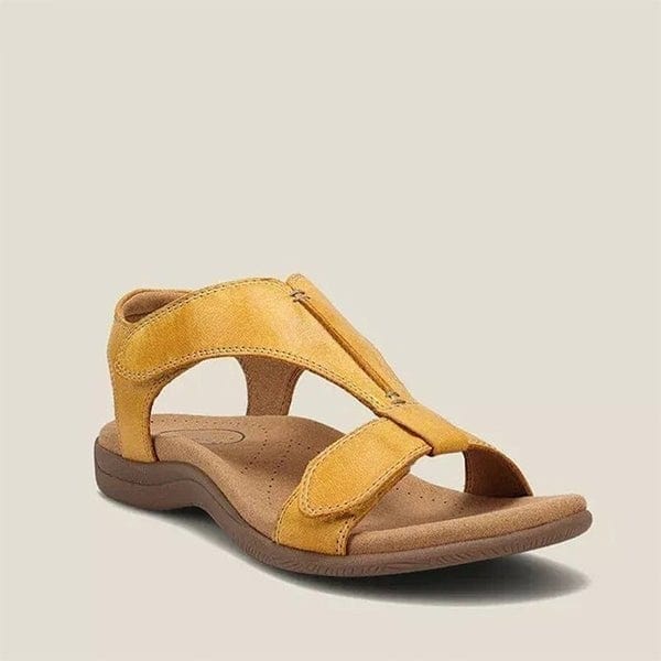 Lively® Yellow Sandals / 35 Orthopedic leather sandals with Velcro | Lively™