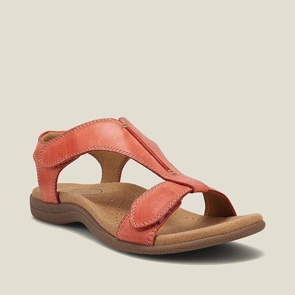 Lively® Red Sandals / 35 Orthopedic leather sandals with Velcro | Lively™