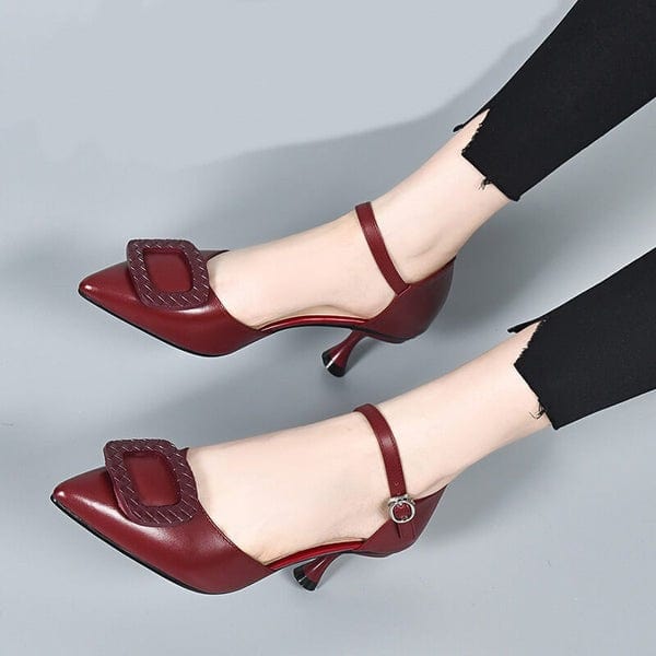Lively® Sandals 35 / Red High leather heels | Lively®