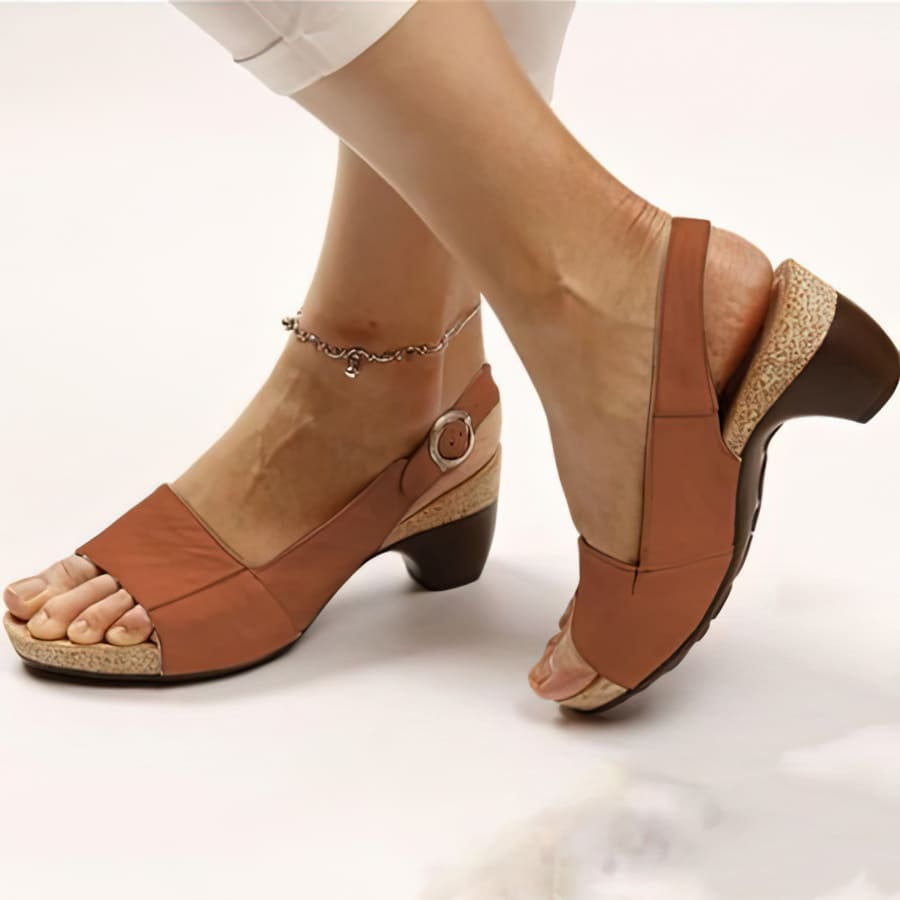 Lively® Brown Sandals / 36 Orthopedic Heeled Sandals | Lively™
