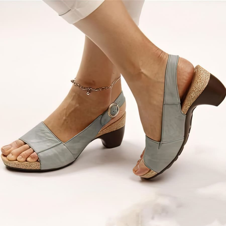 Lively® Gray Sandals / 36 Orthopedic Heeled Sandals | Lively™