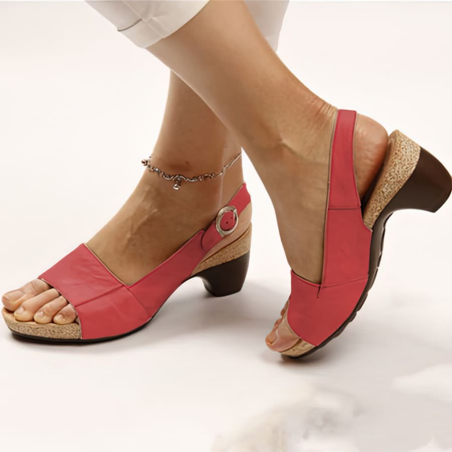 Lively® Red Sandals / 36 Orthopedic Heeled Sandals | Lively™
