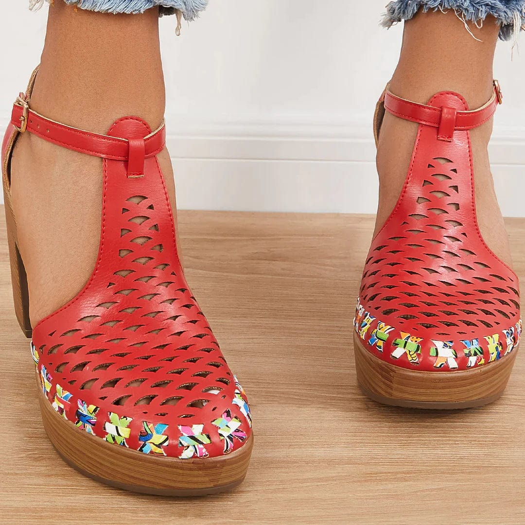 Lively® Red Sandals / 35 Mesh Heeled Clogs | Lively™