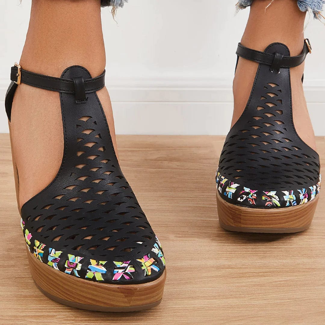 Lively® Black Sandals / 35 Mesh Heeled Clogs | Lively™
