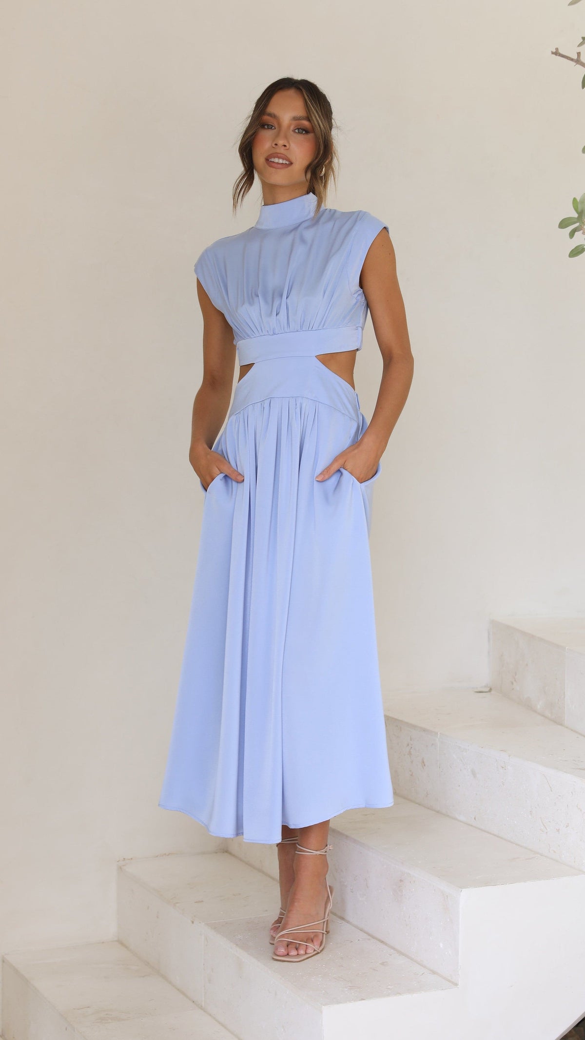 Lively® Summer Clothing Light Blue / 6 UK Elegant Dress with Pockets | Lively™