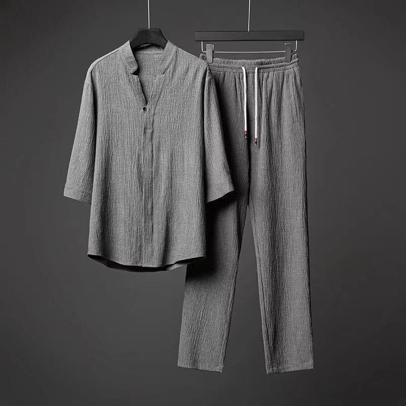 Lively® Homme Gray / S Summer 2-Piece Linen Set | Lively™
