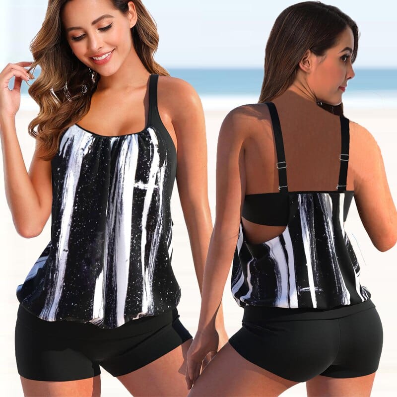 Lively® Summer Clothing Black / S Bicolor Tankini Set | Lively™