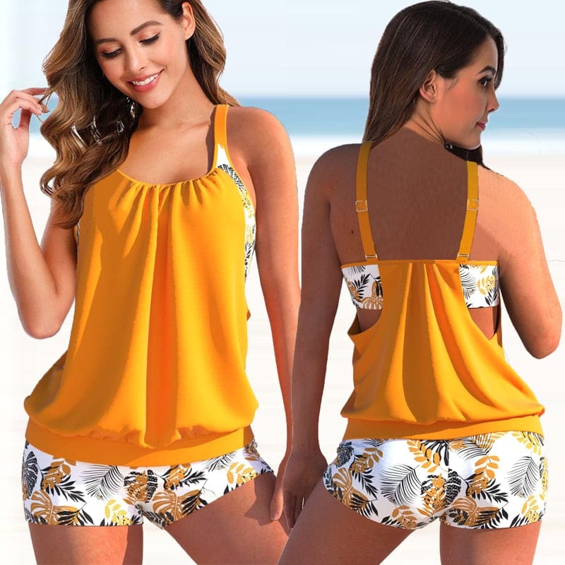 Lively® Summer Orange Clothing / Lively™ Two-tone Tankini Set