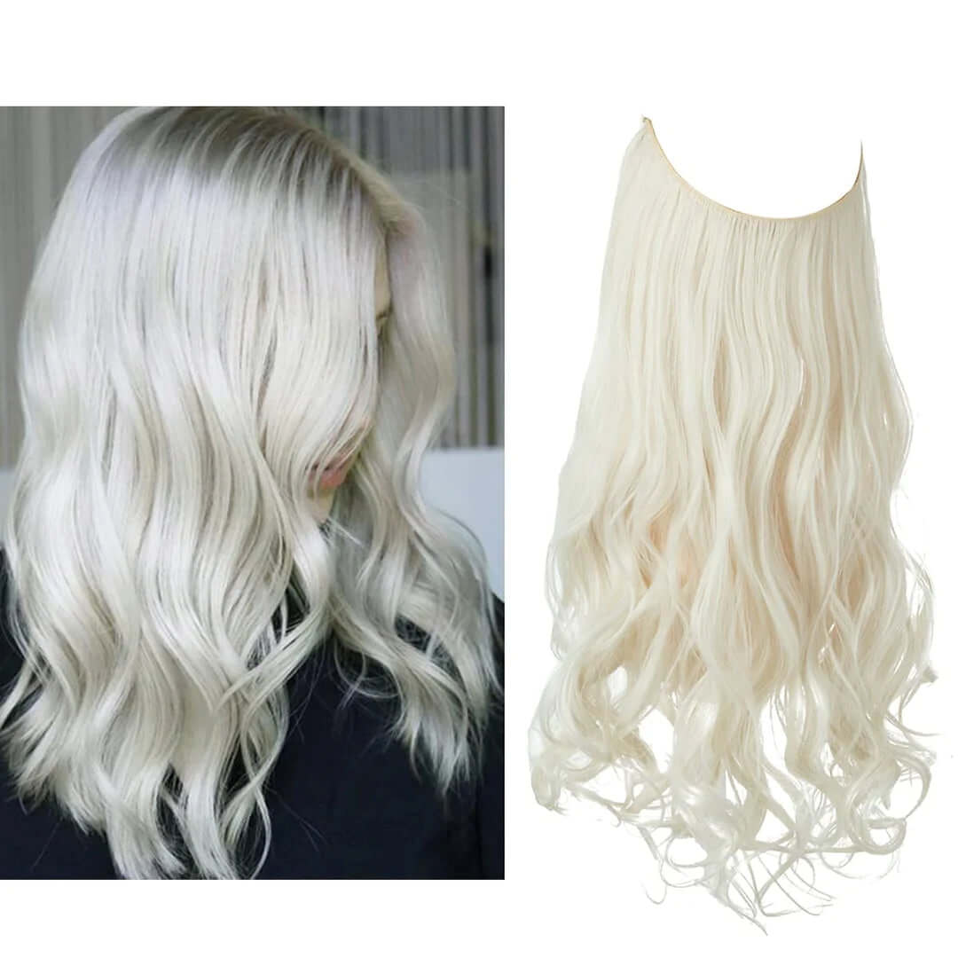 Lively® Platinum Blonde / 40cm - 110g Invisible Hair Extensions - Wavy