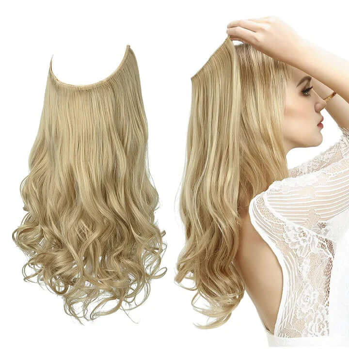 Lively® Helles Ash Blonde / 40cm - 110g Invisible Hair Extensions - Wavy