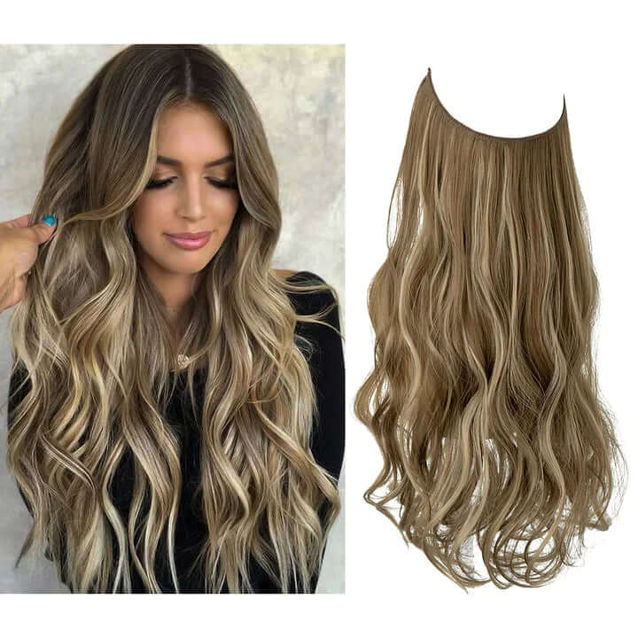 Lively® Ash Brown / Ash Blonde / 40cm - 110g Invisible Hair Extensions - Wavy
