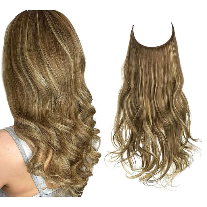 Lively® Goldbrown with Blonde Highlights / 40cm - 110g Invisible Hair Extensions - Wavy
