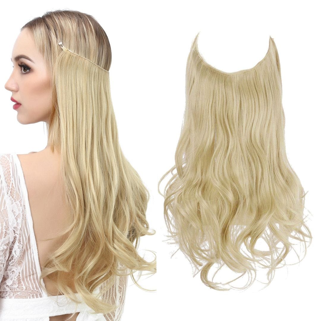 Lively® Pale Ash Blonde / 40cm - 110g Invisible Hair Extensions - Wavy