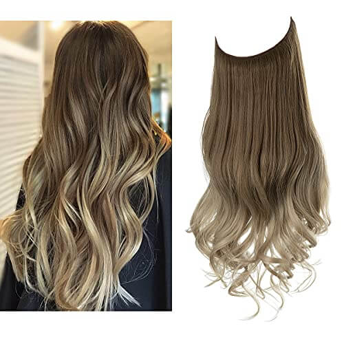 Lively® Braun to Ash Blonde / 40cm - 110g Invisible Hair Extensions - Wavy