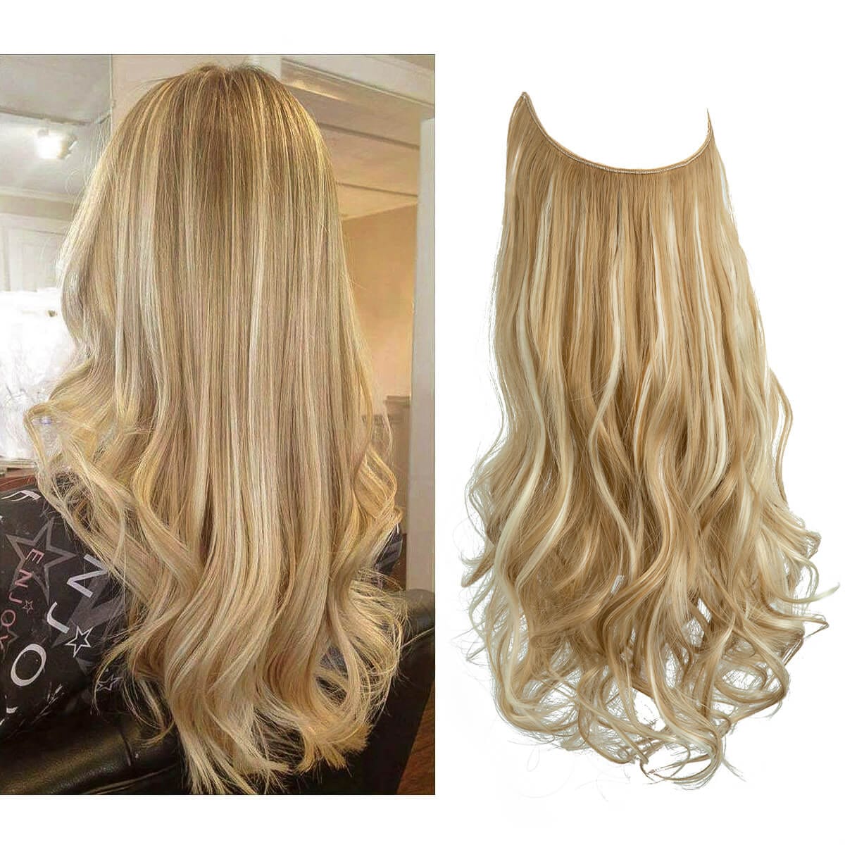 Lively® Golden Beach Blonde / 40cm - 110g Invisible Hair Extensions - Wavy