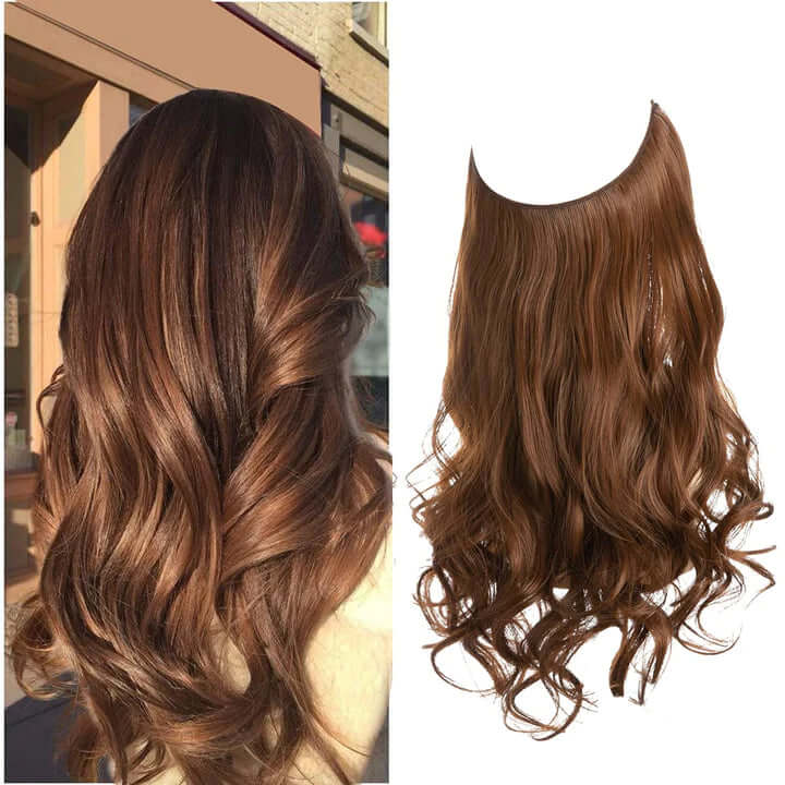 Lively® Dark Copper Brown / 40cm - 110g Invisible Hair Extensions - Wavy