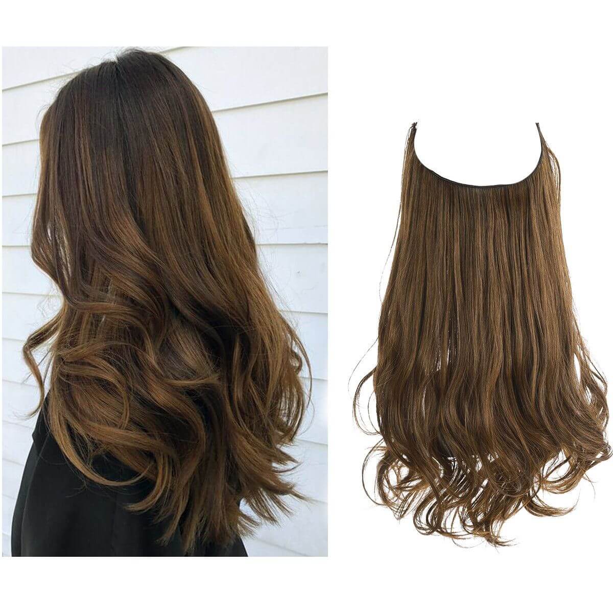 Lively® Cappuccino Brown / 40cm - 110g Invisible Hair Extensions - Wavy