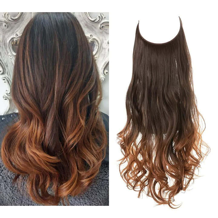 Lively® Dark Brown Copper / 40cm - 110g Invisible Hair Extensions - Wavy