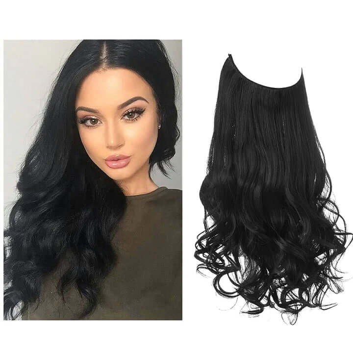 Lively® Black / 40cm - 110g Invisible Hair Extensions - Wavy