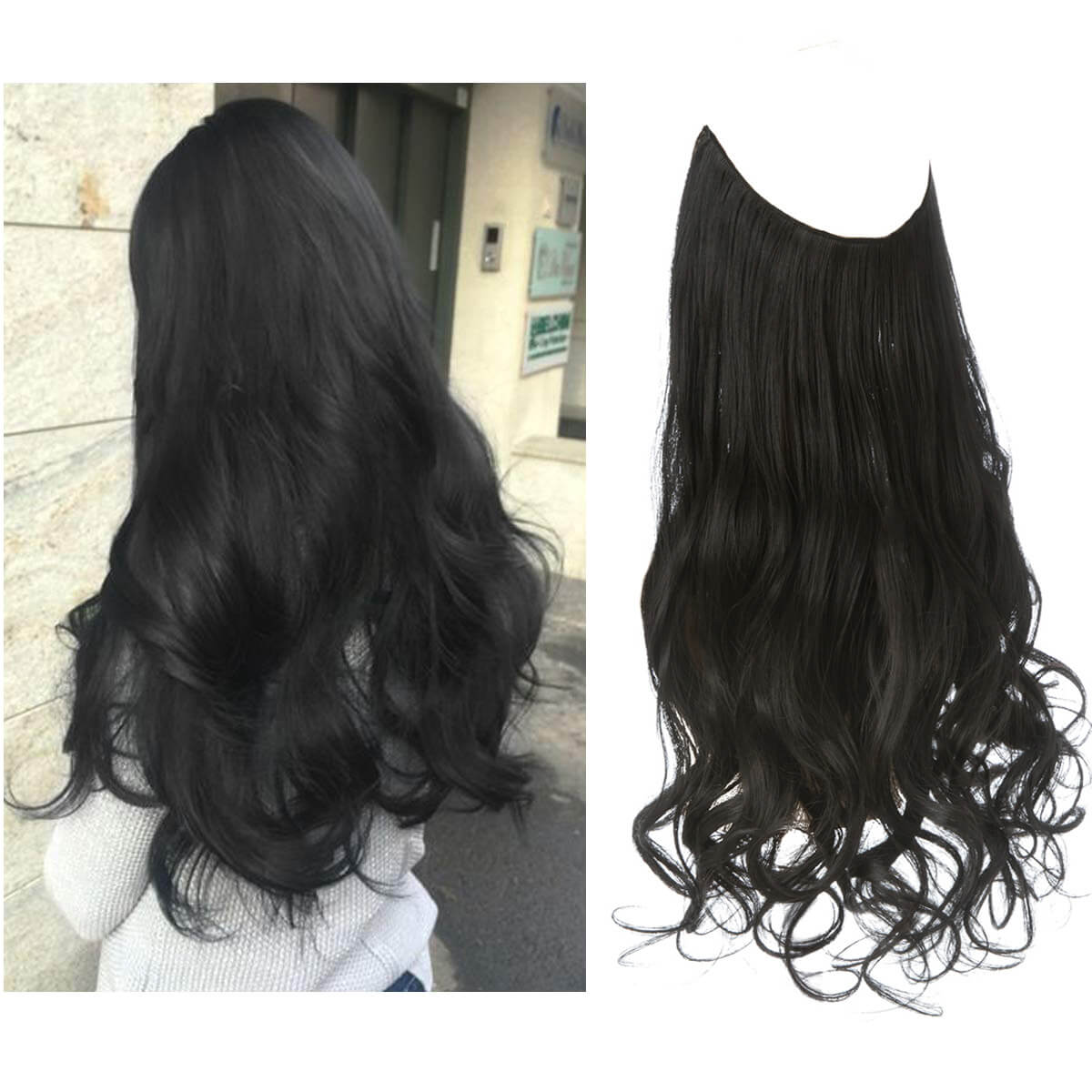 Lively® Black Auburn / 40cm - 110g Invisible Hair Extensions - Wavy