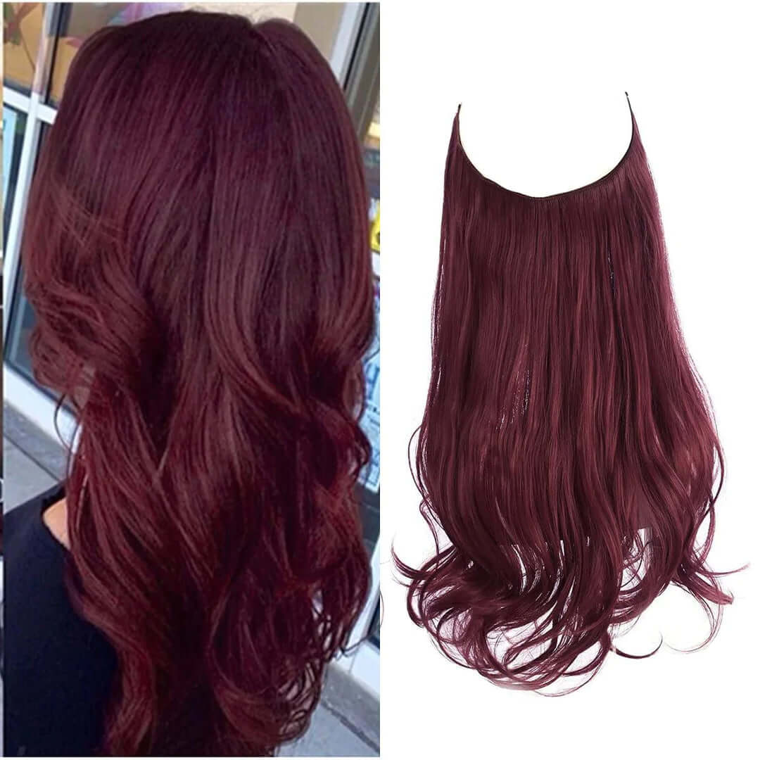 Lively® Red Wine / 40cm - 110g Invisible Hair Extensions - Wavy
