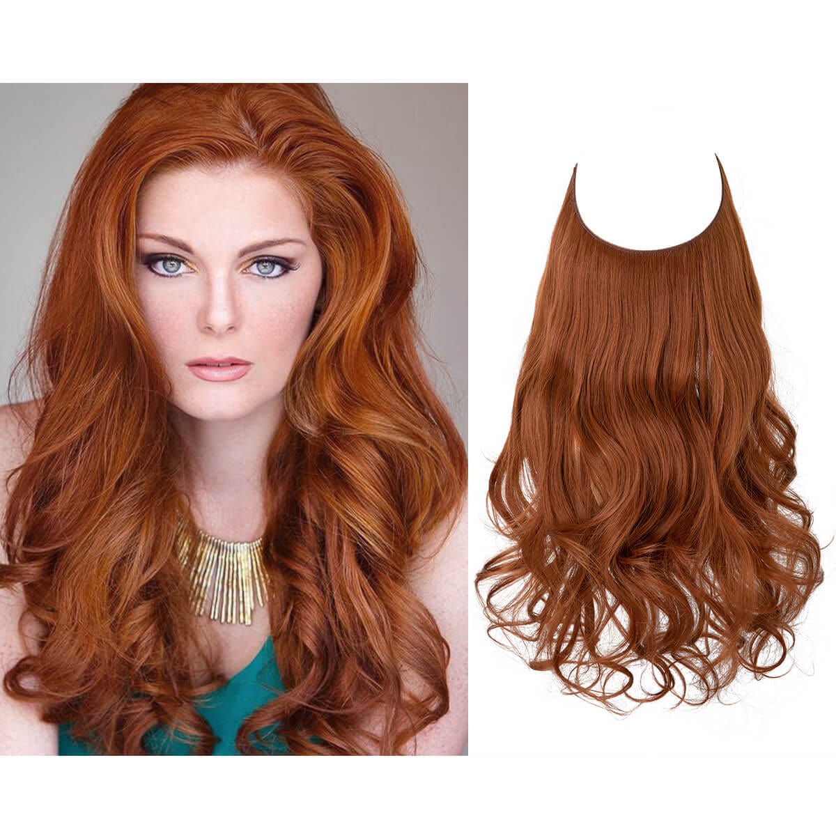 Lively® Copper Brown / 40cm - 110g Invisible Hair Extensions - Wavy