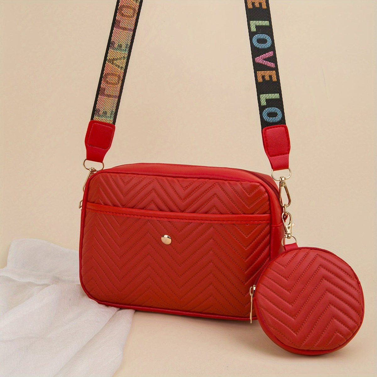 Lively® Sac à bandoulière matelassé avec porte-monnaie
